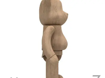 Wood BearBrick 3D model
