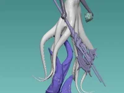 Octopus woman 3D print model