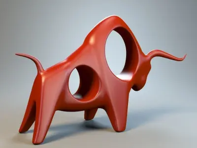 Bull figurine 3D model