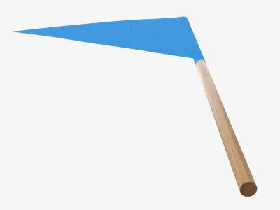 Decorative pennant on flagpole small 3D model