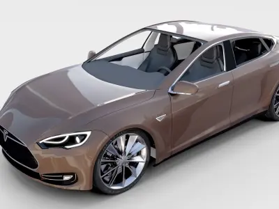 Tesla Model S with chassis interior rev 3D model