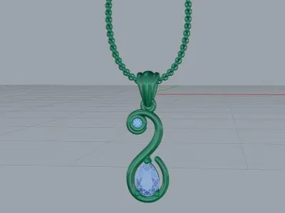 pendant necklace 3D print model 17