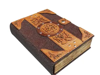Old spell book Low-poly 3D model