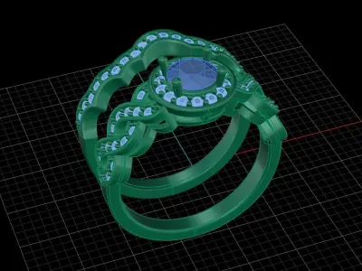 Vintage luxury pair of engagement ring 3D print model