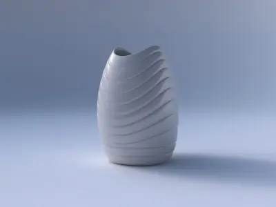 Bowl compressed with smooth horizontal dents 3D print model