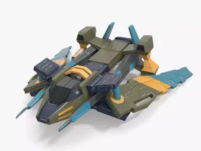 Space Ship-Low Poly Low-poly 3D model