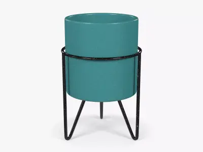 Turquoise Ceramic Pot Low-poly 3D model