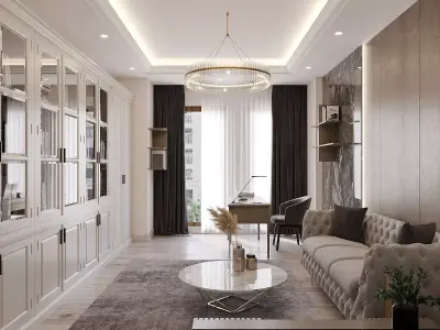 Luxury Office Interior Scene 3D model