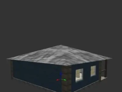Single-room house two rooms Free low-poly 3D model