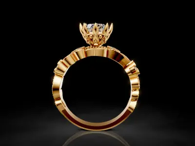 Luxury Woman Ring 3D print model