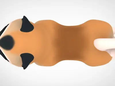 American Akita Low-poly 3D model