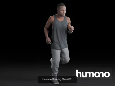 Humano 5-PACK - PEOPLE - SPORT JOGGING BIKING - 5x 3d models 08B