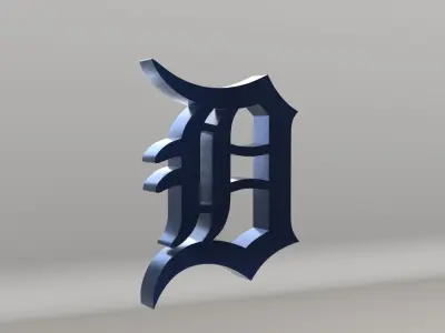 MLB Detroit Tigers V2 Team Logo 3D model