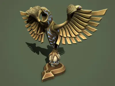 Statue Eagle Low-poly 3D model