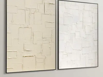 Plaster Two Photo Frame 336 Low-poly 3D model