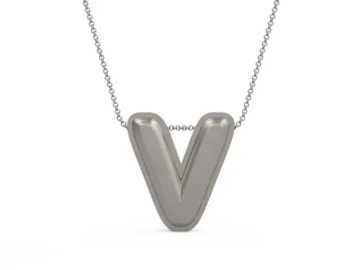 Model 1205 V Initial Letters Charm Balloon 20mm 3D print model