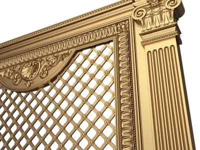 Radiator Cover Decorative Screening Grille Panel 09 Low-poly 3D model