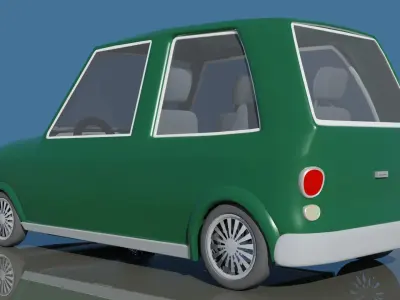 Cartoon Car Low-poly 3D model 11