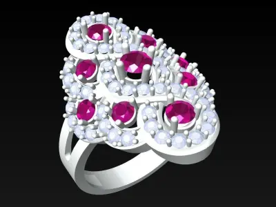 Diamond Ring - Womens Rings - N2352 3D print model