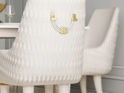 Numero Tre table with chairs by Turri 3D model