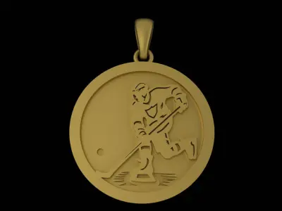 hockey player pendant 3D print model