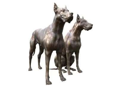 Dog Sculpture Low-poly 3D model