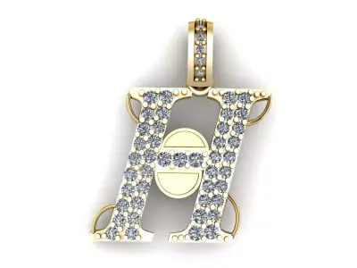 LUXURY ALPHABET H PENDANT 3D PRINTABLE MODEL 3D print model