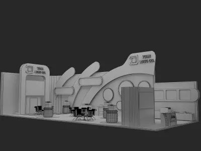 Booth Exhibition Stand a465b 3D model