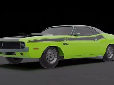 Dodge Challenger 1970 RT Low-poly 3D model Low-poly 3D model