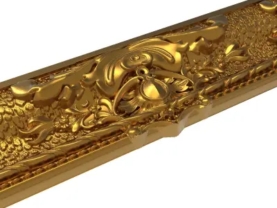 Carved Picture Frame 3D model 4