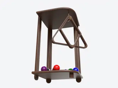 Billiard 10 Cue Corner Floor Rack Dark 3D model