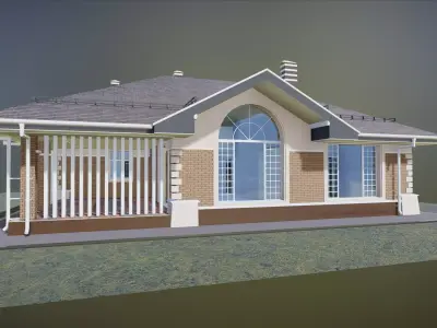 P0038  Residential one floor cottage 3D model