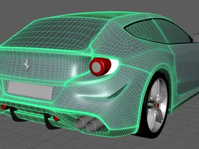 Ferrari FF Exterior Low-poly 3D model