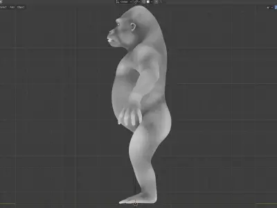 Gorilla Base Mesh  Low-poly 3D model