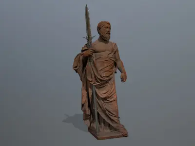Man Statue Low-poly 3D model