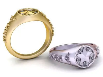 men gold ring 3d printable model 3D print model