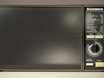 Vintage microwave Game ready  Low-poly 3D model