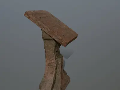 lectern stone table Low-poly 3D model