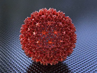 STARFISH IN SPHERE STRUCTURE DECOR 3D print model