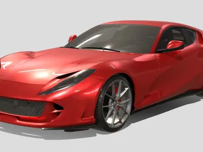 COLLECTION 8 SPORT CARS Low-poly 3D model
