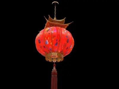 Chinese red lantern  3D model 40