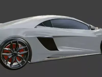 White Supercar 3D Model 3D model