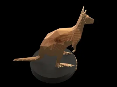 Parametric Kangaroo Low-poly 3D model purchase