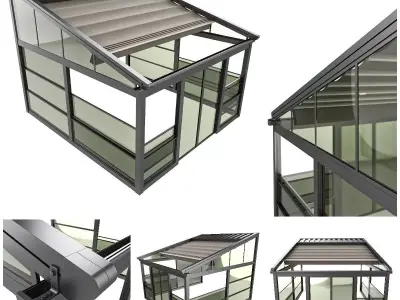 Motorized Pergola 5 sliding window 3D model