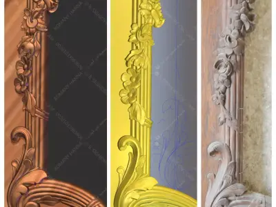 carved frame 3D model 2