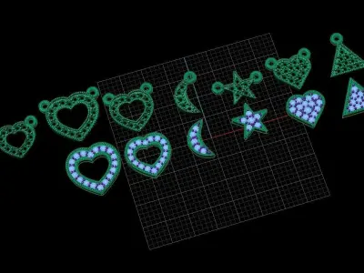 diamond pendants 3D print model