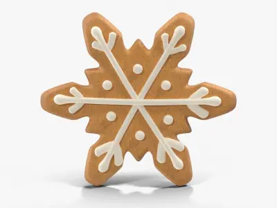 Gingerbread Cookie Snow Low-poly 3D model