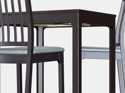 EKEDALEN - EKEDALEN Table and 2 chairs 1 Low-poly 3D model