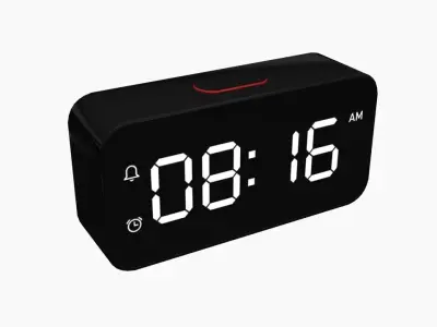 Digital Desktop Clock Low-poly 3D model