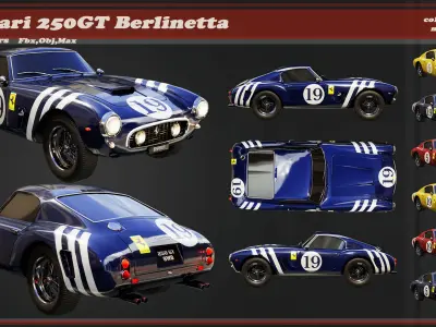 Ferrari 250GT SWB Berlinetta 3D Low-poly 3D model